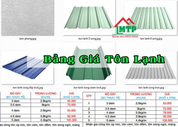 Bảng giá tôn lạnh