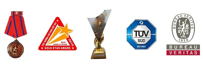 Các giải thưởng đạt được của công ty thép TVP