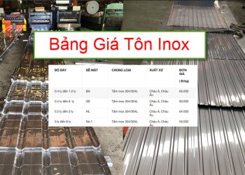 Bảng giá tôn inox