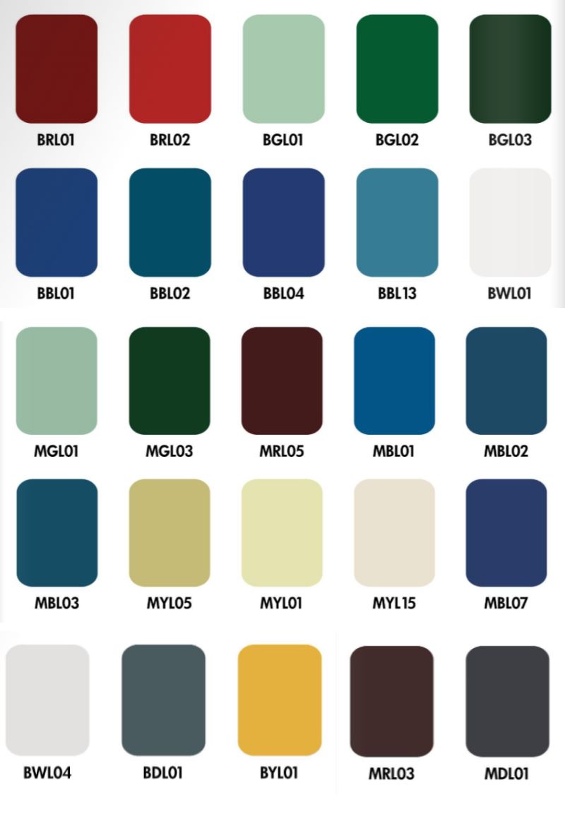 Bảng màu tôn giả ngói Hoa Sen thông dụng