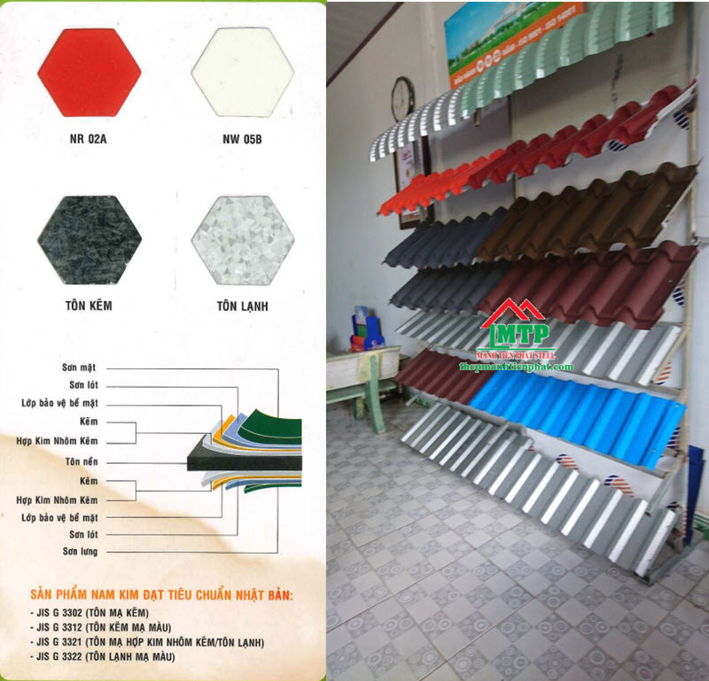 Cập nhật bảng màu tôn Nam Kim mới và chuẩn nhất