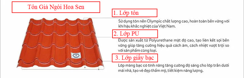 Cấu tạo tôn Giả Ngói Hoa Sen