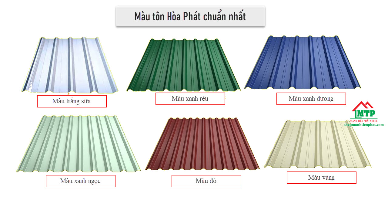 Màu tôn Hòa Phát chuẩn nhất - Có hình thực tế