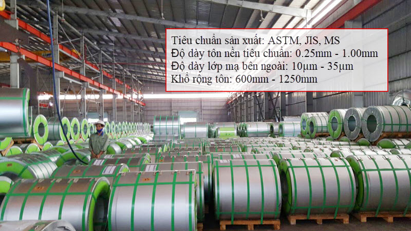 Quy cách tiêu chuẩn sản xuất tôn Sunco