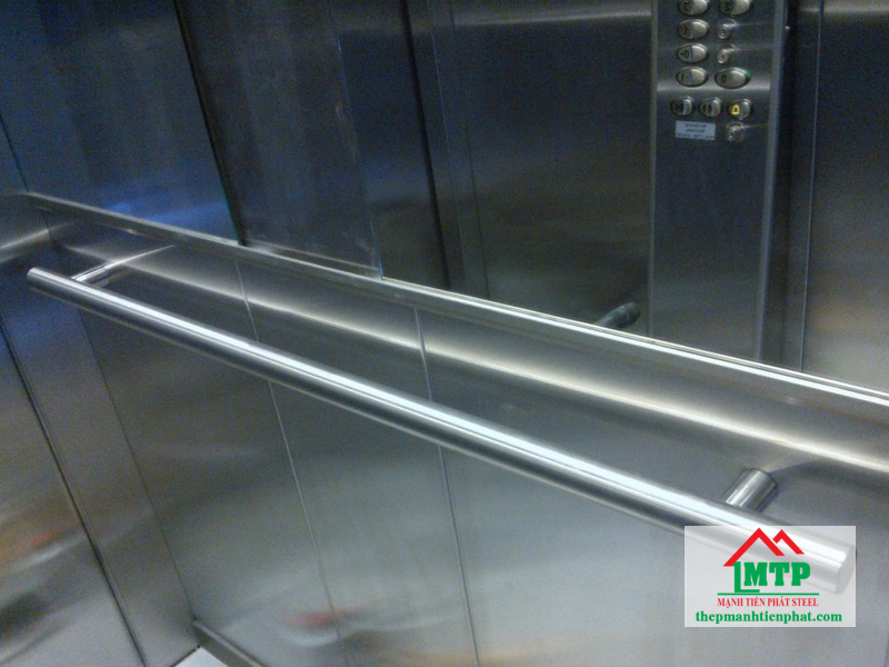 Ứng dụng láp inox phi 90 làm tay năm trong thang máy