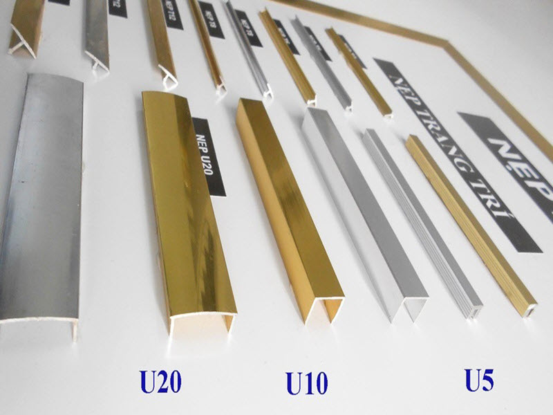 Nẹp U inox mạ vàng được sản xuất với đa dạng kích thước, màu sắc