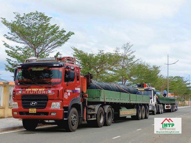 Thép Mạnh Tiến Phát giao thép Miền Nam cho nhà máy tại KCN VISIP 1 Bình Dương đúng tiến độ, số lượng