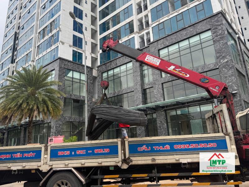 Giao 5 tấn thép xây dựng Việt Nhật gồm phi 10 và phi 16 cho dự án KDC cao tầng Sunshine Sky City tại Quận 7