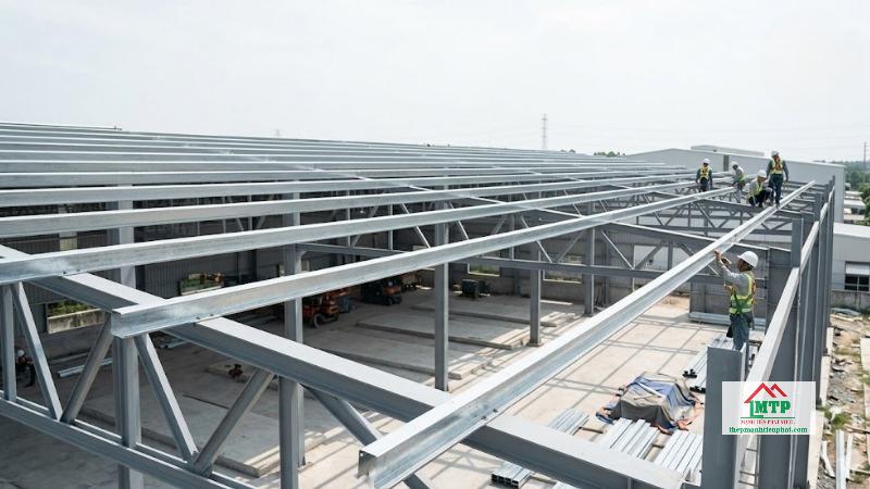 Xà gồ Hoa Sen sử dụng đa dạng trong nhiều công trình nhà phố, nhà xưởng, kho bãi,... tại Nhà Bè